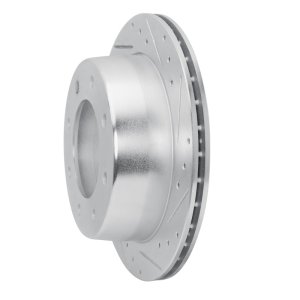 Cadillac DTS Brake Rotor (1) - Rear Right - R1 Concepts - Drilled & Slotted - Silver - `00-`11